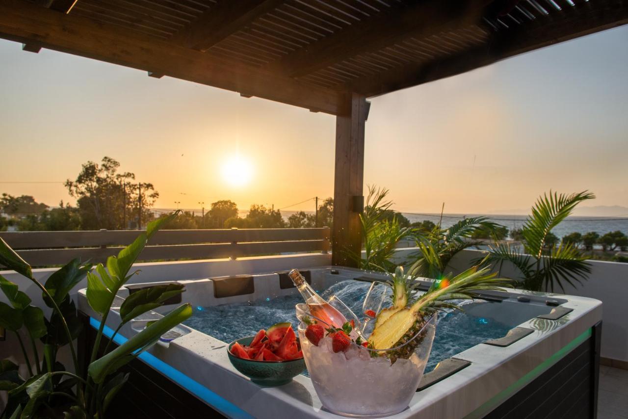 Odyssea Top View & Hot Jacuzzi Front Beach Kremastí Exterior foto
